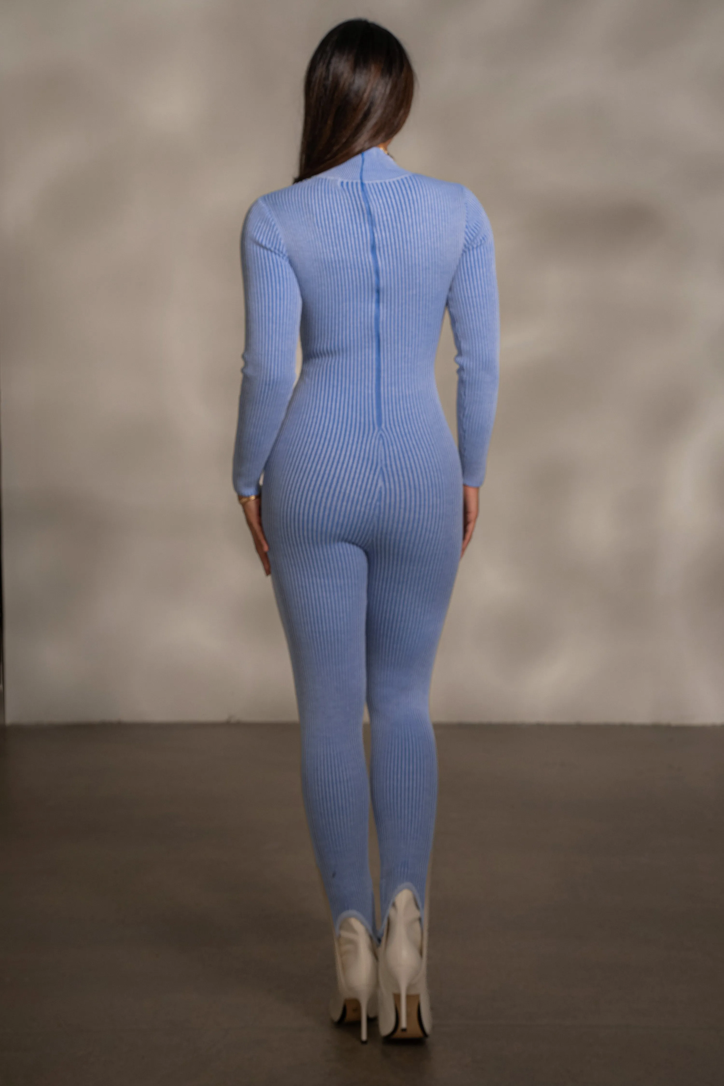 Blue In Control Stirrup Jumpsuit